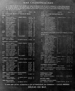 Tolsta War Memorial Plaque.
